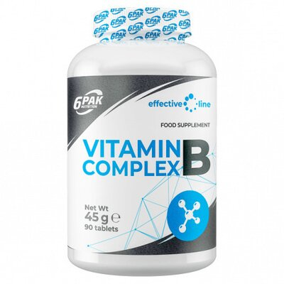 Suplimente nutritive si alimentare - Vitamin B Complex, 90 Tablete, 6Pak Nutrition