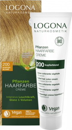 Ingrijire personala - Vopsea de par crema, Blond cupru 200, 150ml Logona