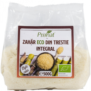 Zahar si indulcitori - Zahar bio integral din trestie, Light, 500g Pronat