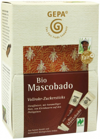 Zahar si indulcitori - Zahar bio integral din trestie Mascobado, 50 pliculete x 3g (150g) Gepa