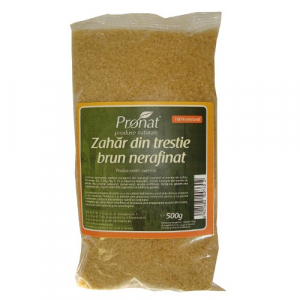 Zahar si indulcitori - Zahar brun din trestie nerafinat, raw, 500g Pronat