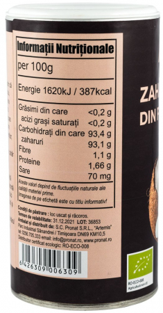 Zahar de cocos bio 270g Pronat [1]