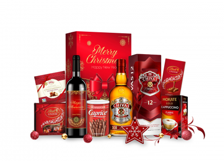 Cosuri Cadou Femei - Coș Cadou Crăciun Burgundy Elegance