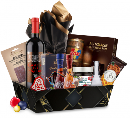 Cosuri Cadou Femei - Coș Cadou Tradițional Black Edition