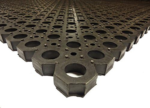 Covor din cauciuc, perforat, trafic intens, Ringmat Honeycomb, 23x1000mm, negru [2]