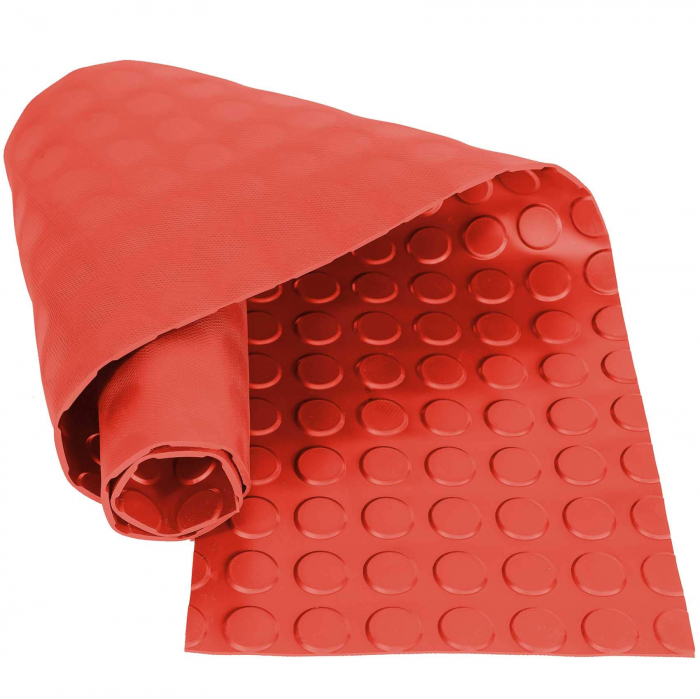 Covor din cauciuc TPE, antiderapant cu buline, rosu, 3mm grosime,1200mm latime [2]
