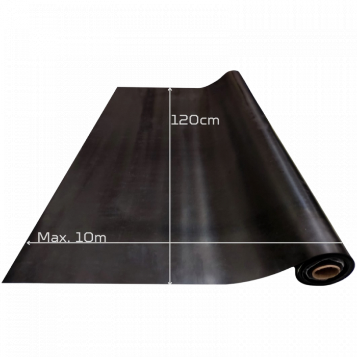 Placa tehnica cauciuc EPDM - 10mm grosime, lis, negru, 1200mm latime [2]