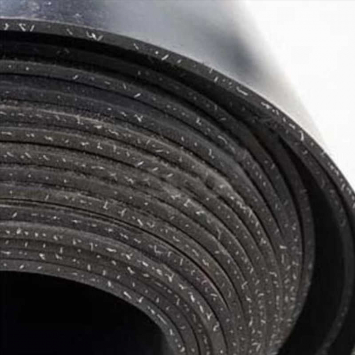 Placa tehnica cauciuc SBR cu 1 insertie textila - 10mm grosime, lis, negru, 1200mm latime [3]