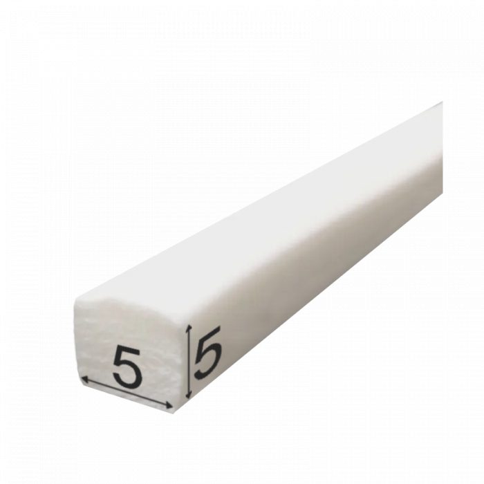 Snur patrat cauciuc siliconic buretos, autoadeziv, 5x5mm [2]