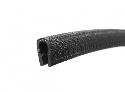 Profile din cauciuc - Cheder din PVC, negru, 9.5x6.5mm, cu deschidere pentru 1-2mm
