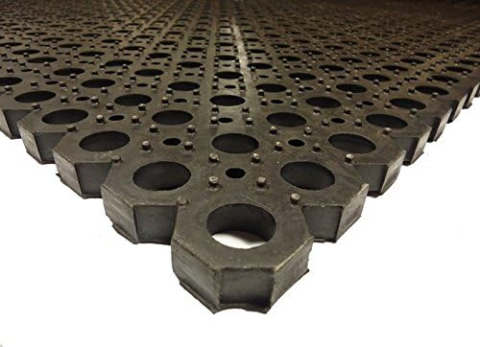 Covor din cauciuc, perforat, trafic intens, Ringmat Honeycomb, 23x1000mm, negru [1]