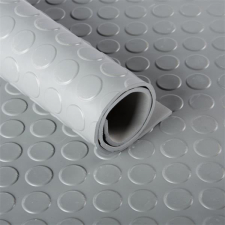 Covor din cauciuc TPE, antiderapant cu buline, gri, 3mm grosime,1200mm latime [2]