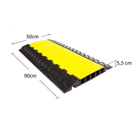 Limitator de viteza cu trecere pentru cabluri, 5 canale, 90 x 50 x 5,5cm [1]