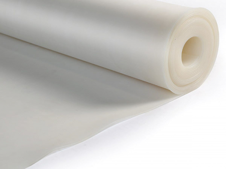 Placi tehnice din cauciuc - Placa din cauciuc siliconic MVQ60/FDA translucent alimentar - 2mm grosime, 1200mm latime