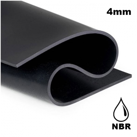 Placa tehnica cauciuc Nitrilic-NBR rezistent la produse petroliere, 4mm grosime, lis, negru, 1200mm latime [1]