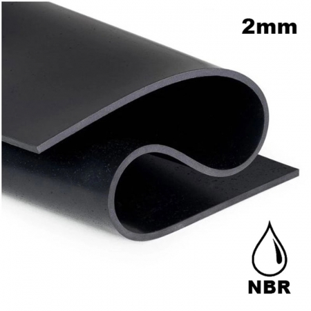 Placa tehnica cauciuc Nitrilic-NBR rezistent la produse petroliere, 1mm grosime, lis, negru, 1200mm latime [1]