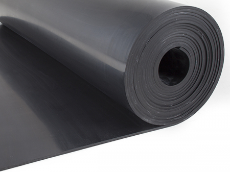 Placa tehnica cauciuc SBR cu o insertie - 5mm grosime, lis, negru, 1400mm latime [1]