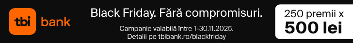Stiai ca tbi bank in perioada 1-30.11 poti castiga unul dintre cele 270 de premii a cate 500 lei cashback, acordate direct in contul tau tbi? Faci o achizitie de minimum 1.000 lei prin tbi bank, iar fiecare tranzactie iti aduce automat sansa de a castiga 500 lei cashback !