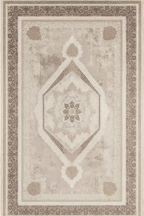 Covor clasic model romb, crem maro [1]