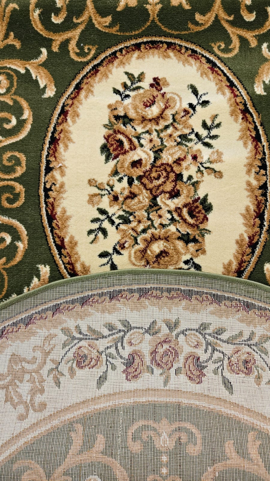 Covor verde clasic floral cu medalion, OVAL [3]