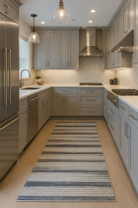 Covor crem gri modern dungi [1]