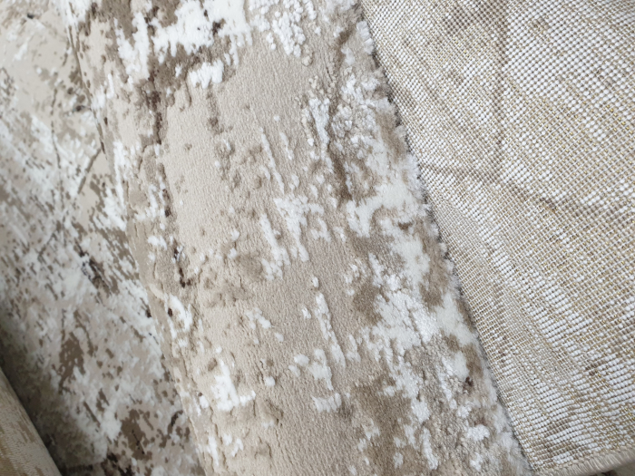 COVOR cu fir scurt, crem maro modern, model stropit [4]