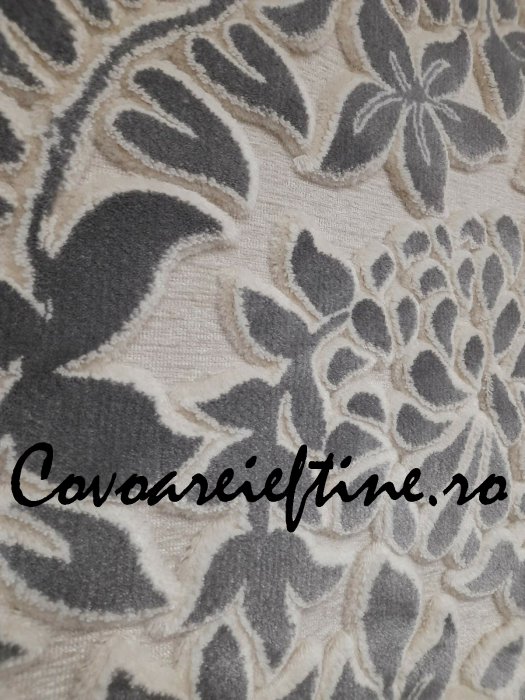 Covor deosebit, grofat, gri model floral [3]