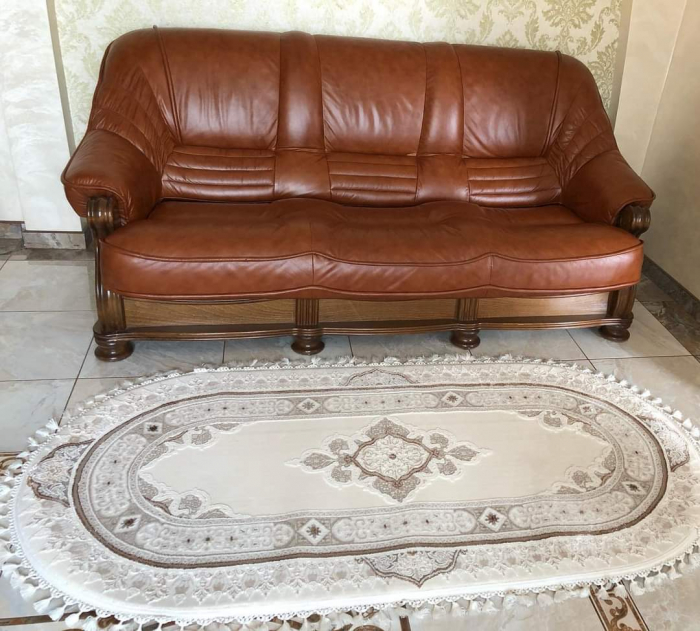 COVOR EXCLUSIVIST ALB/CREM  CU CIUCURI, oval sau rotund [2]