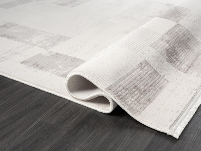 COVOR EXCLUSIVIST alb crem cu franjuri delicati , model Viva [4]