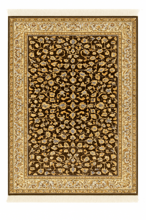 Covor gros clasic, model floral , bordo , cu insertii piele pe spate si franjuri la capete [2]