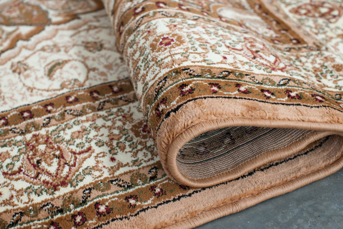 Covor gros clasic, model floral cu medalion , crem [2]