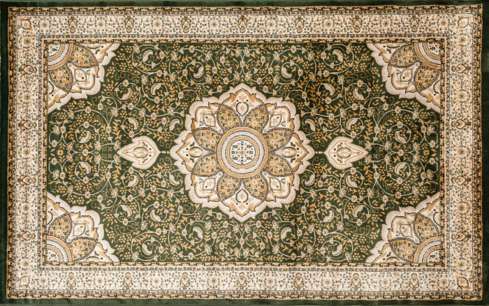 Covor gros clasic, model medalion, verde [2]