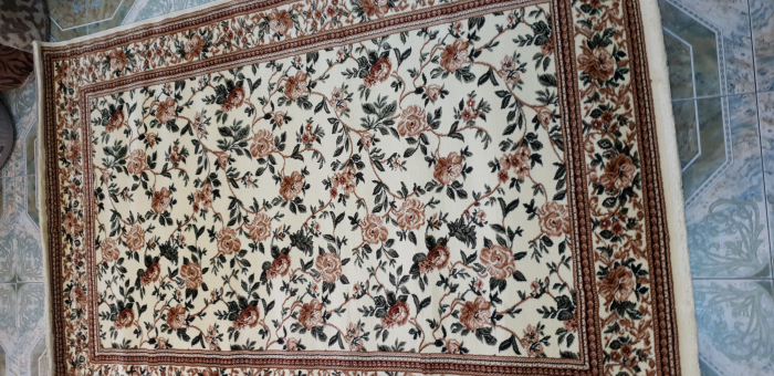 Covor gros clasic, model floral, crem [4]