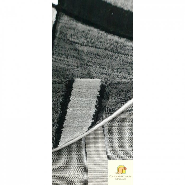 Covor gros, modern,model  geometric, gri negru, dreptunghiular [2]