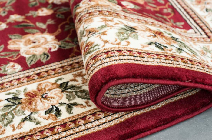 Covor gros clasic, model floral, bordo [2]