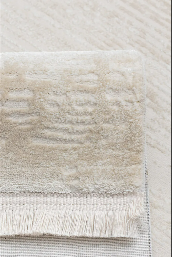 Covor modern cu franjuri delicati, BEJ CREM, 939A [4]