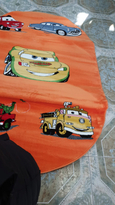 COVOR oval masinutele CARS fond portocaliu, 150x230 cm [2]