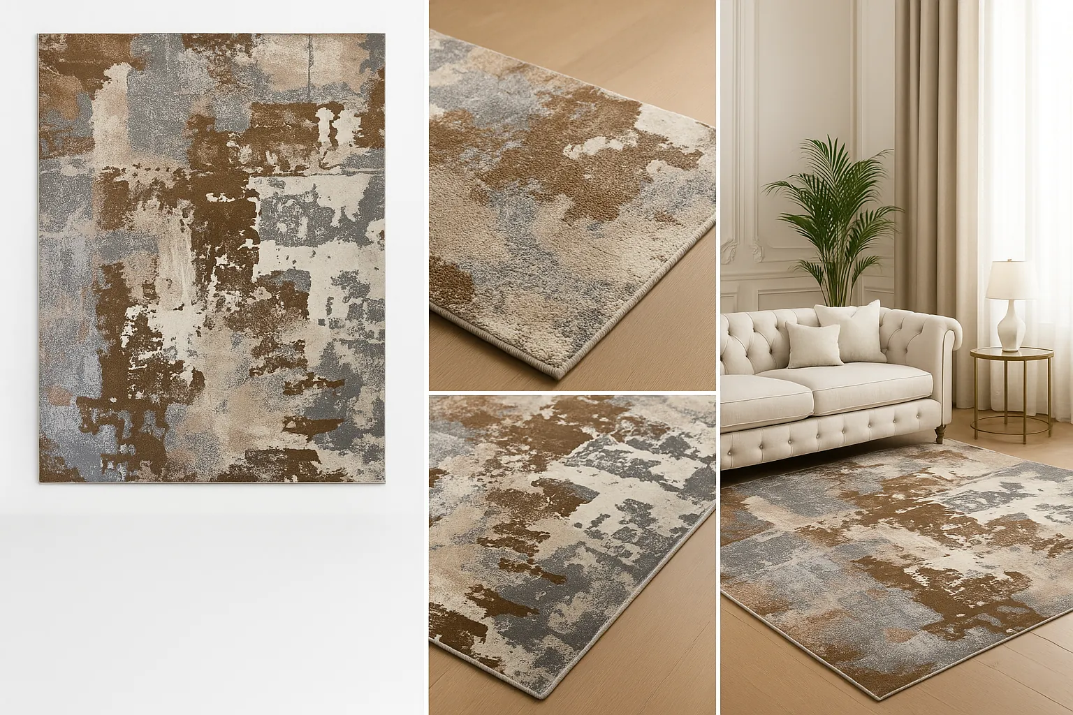 Covor modern, bej crem maro, model pete [2]