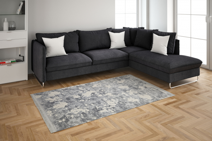 Covor modern cu franjuri delicati, GRI, 938A [7]