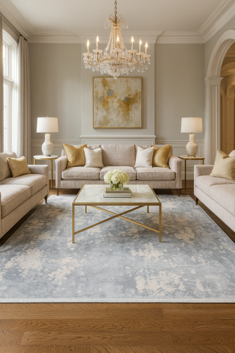 Covor modern cu franjuri delicati, GRI, 938A [1]