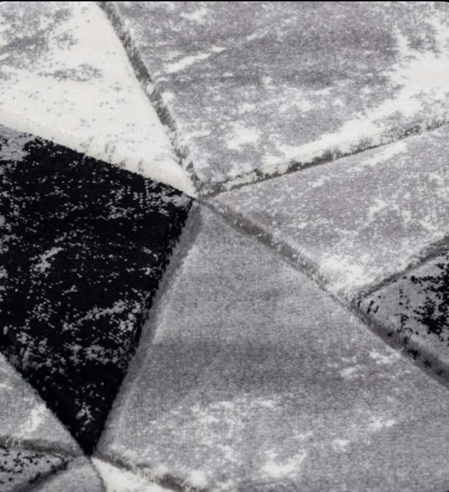 Covor modern geometric, gri negru [2]