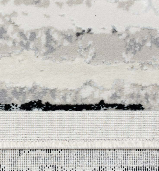 Covor modern gri negru, model linii [2]