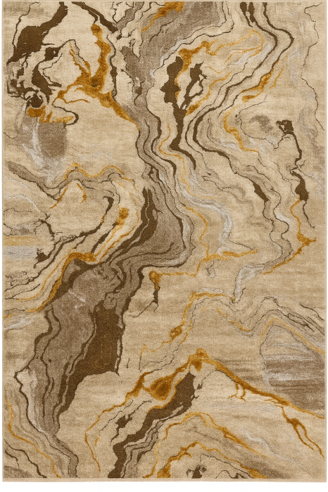 Covor modern maro auriu , model River [2]