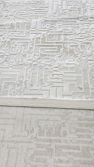 Covor modern simplist, alb crem [4]