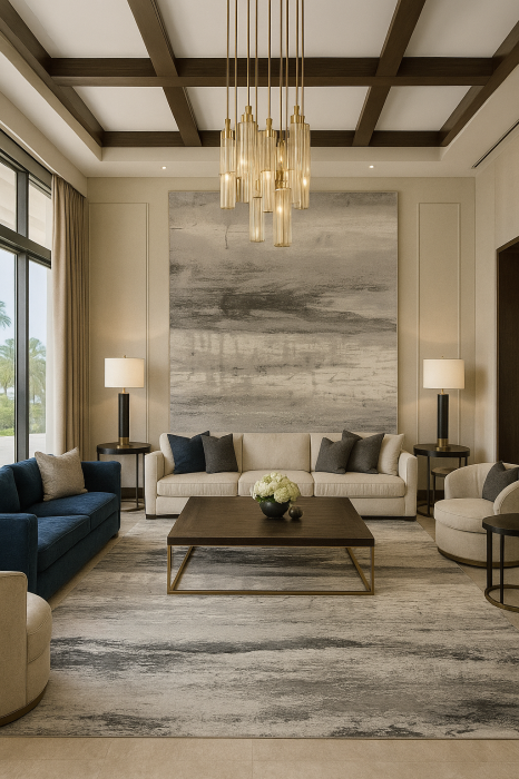 Covor modern, simplist bej crem gri, Venice [1]