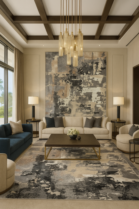 Covor modern, simplist bej gri [1]