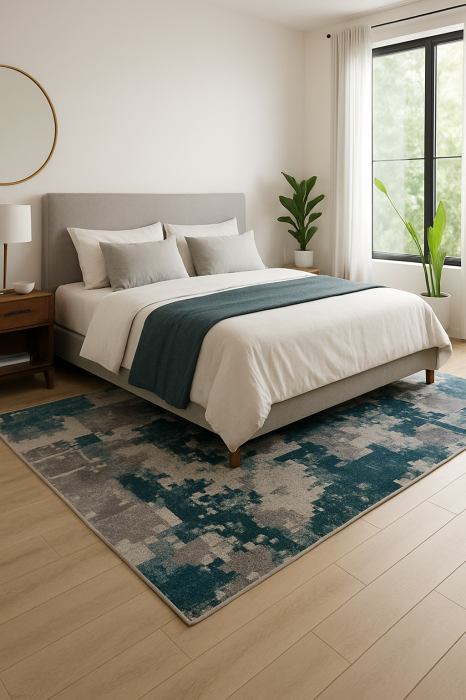 Covor modern, simplist bej gri turcoaz [5]