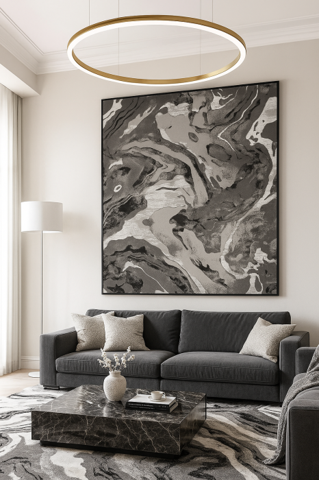 Covor modern, simplist gri bej, model Onyx [1]