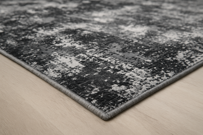 Covor modern, simplist negru gri [2]