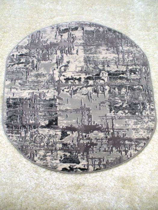COVOR oval modern gri/alb model zgâriat [2]